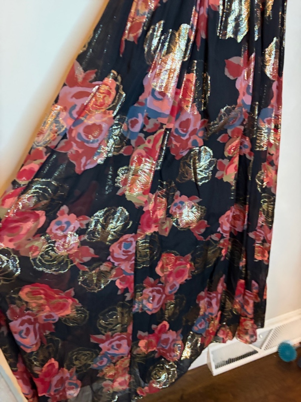 Free People “Shadows Silk Gown” – Black Floral Maxi Dress | Size 2 🌹✨ - Picture 11 of 11